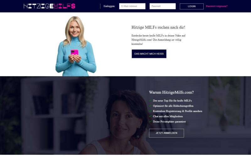 HitzigeMilfs.com Startseite Testbericht