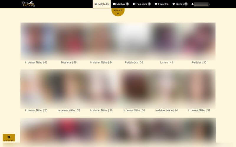 ReifeFrauenChat.com Mitgliederbereich
