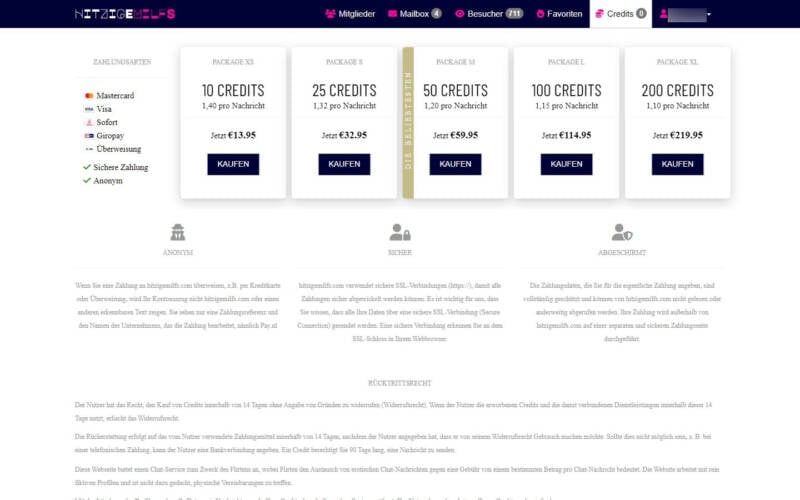 Testbericht HitzigeMilfs.com Kosten