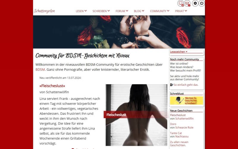 Schattenzeilen.de Mitgliederbereich