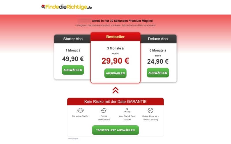 FindeDieRichtige.de Kosten