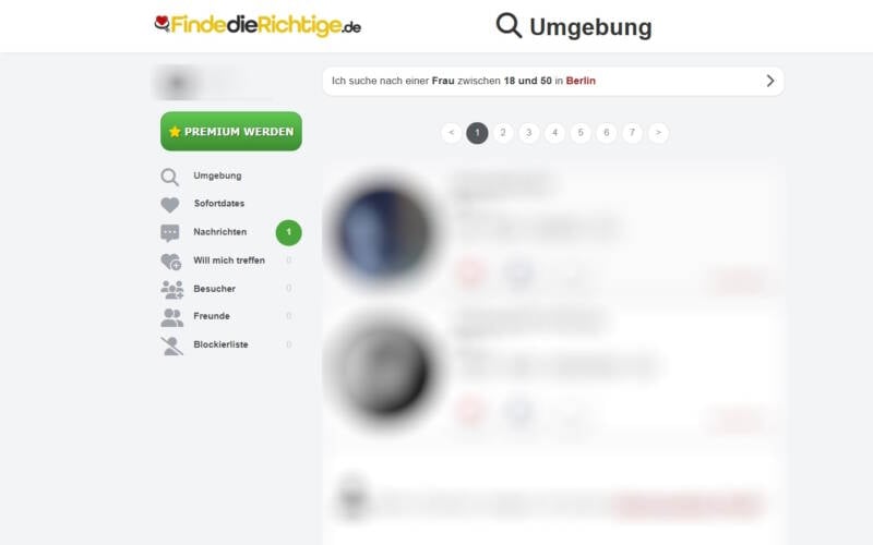 FindeDieRichtige.de Mitgliederbereich
