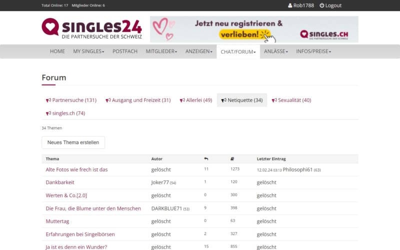 Singles24.ch Besondere Funktion