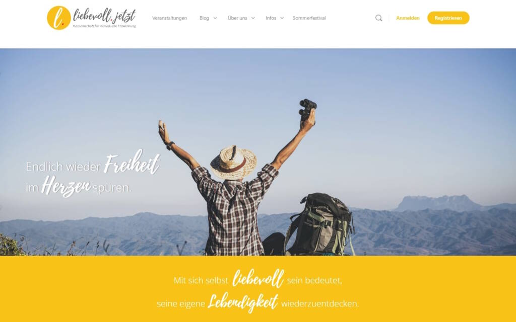 Liebevoll.jetzt Startseite Testbericht