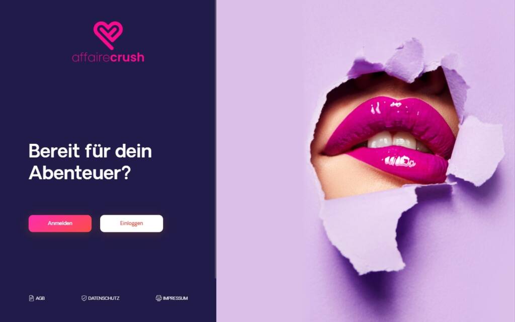 AffaireCrush.com Startseite Testbericht