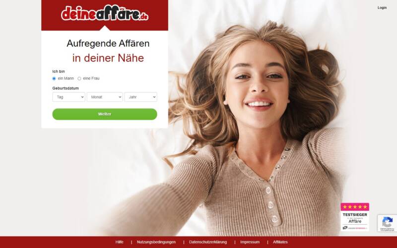 DeineAffäre.de Startseite Testbericht