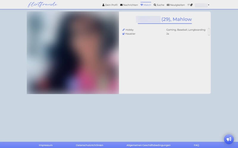 FlirtFreude.de Besondere Funktion