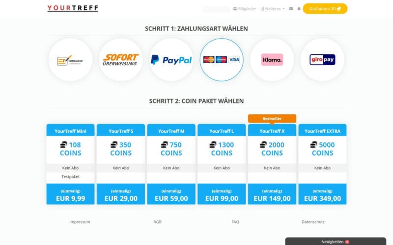 YourTreff.com Kosten