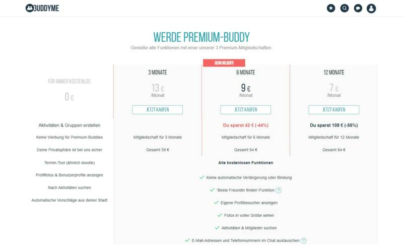 BuddyMe.me Kosten