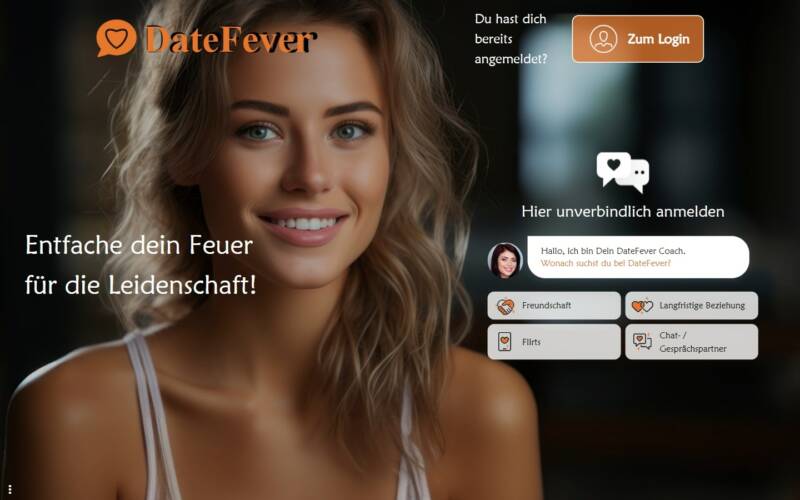 DateFever.de Testbericht Startseite