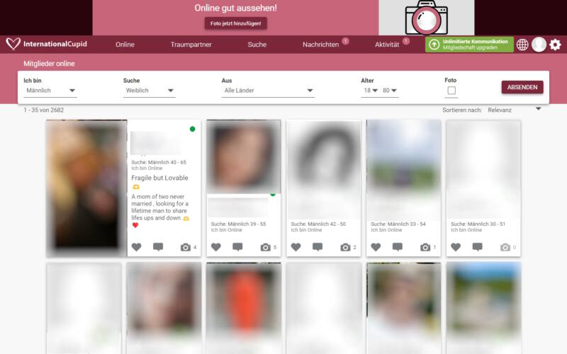 InternationalCupid.com Mitgliederbereich