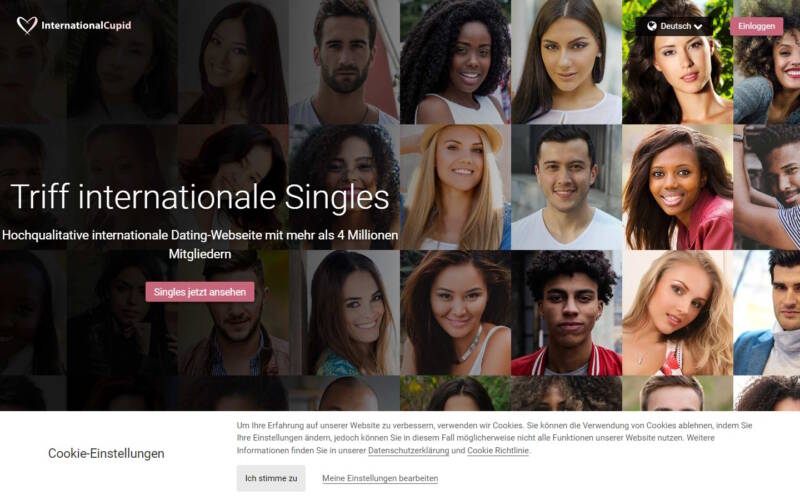 InternationalCupid.com Testbericht Startseite