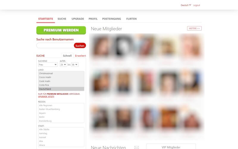 LoveManager.de Mitgliederbereich