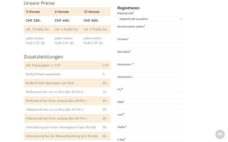 AfricanSingles.ch Kosten