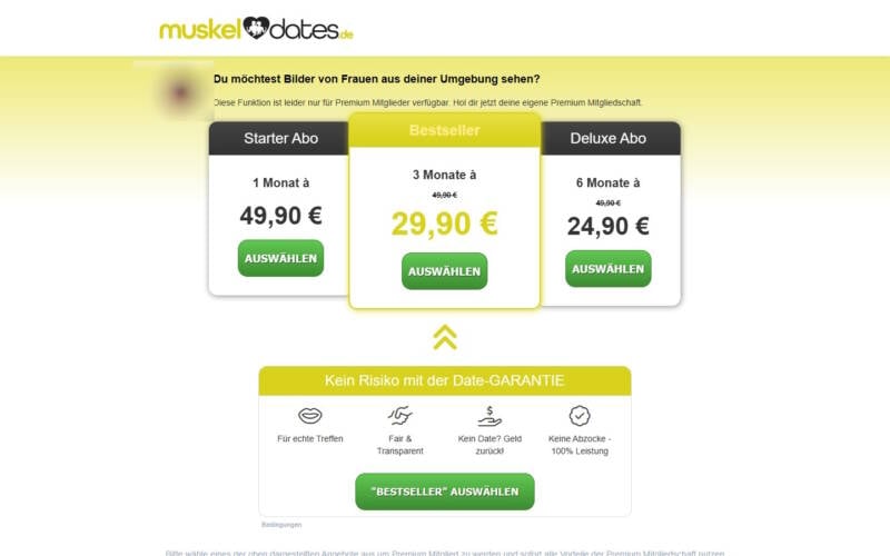 MuskelDates.de Kosten