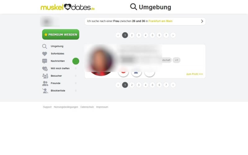 MuskelDates.de Mitgliederbereich