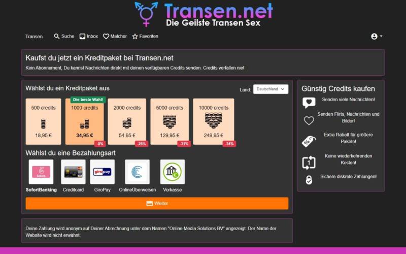 Testbericht Transen.net Kosten