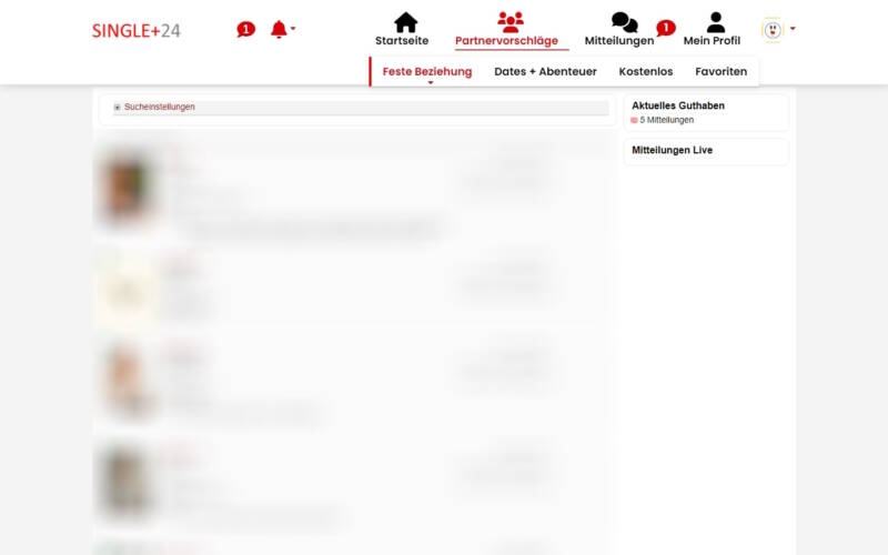 Testbericht SinglePlus24.com Mitgliederbereich