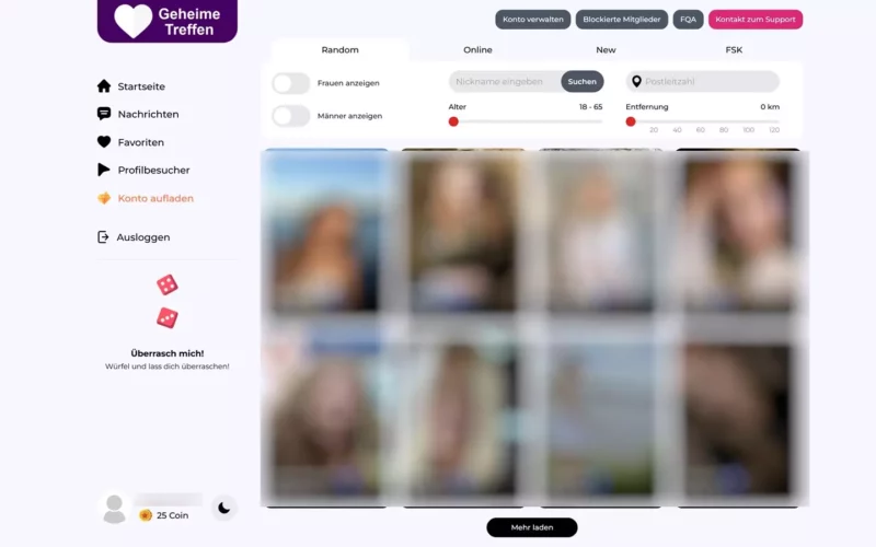 GeheimeTreffen.de Mitgliederbereich