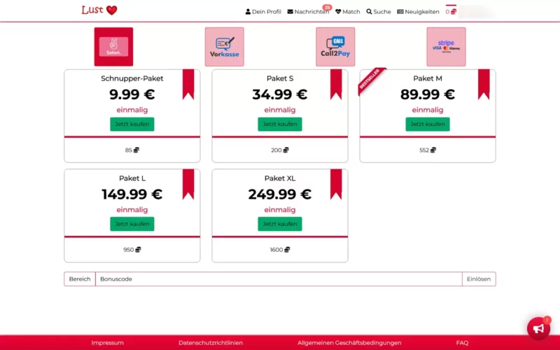 LustHerz.de Kosten