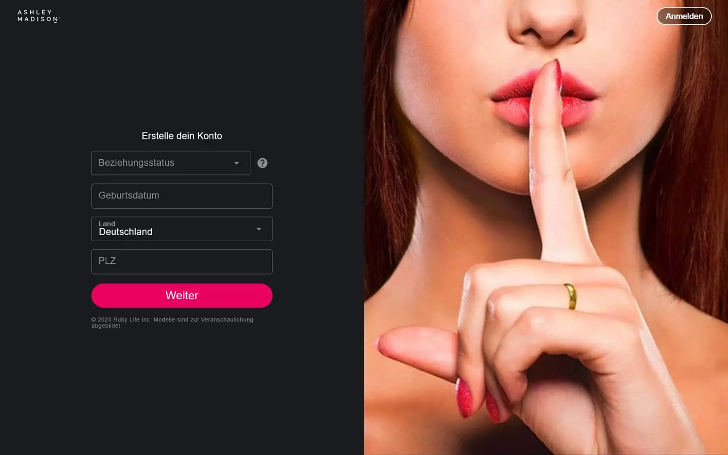Ashley Madison Anmeldung 1