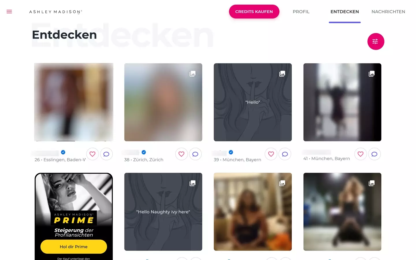 Ashley Madison Mitgliederbereich