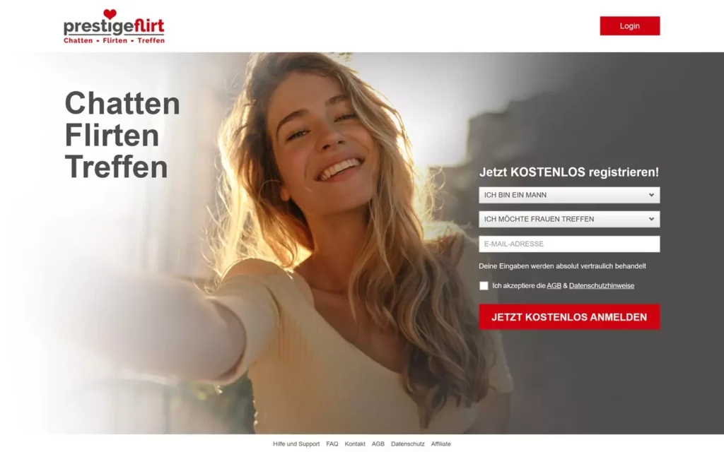 PrestigeFlirt.com Screenshot - Startseite