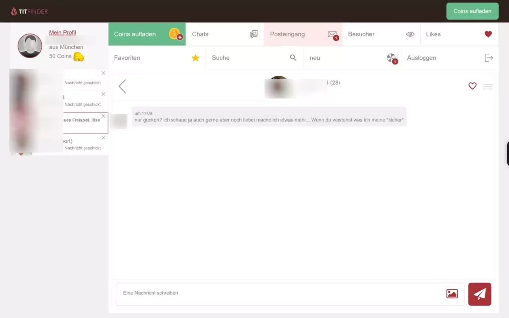 TitFinder.com Screenshot - Nachrichten
