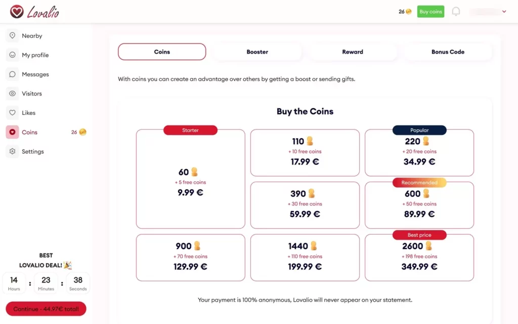 Lovalio.com - Kosten
