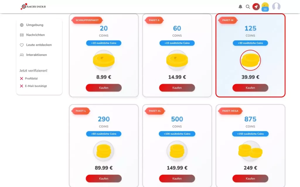 AmorFinder.de - Kosten