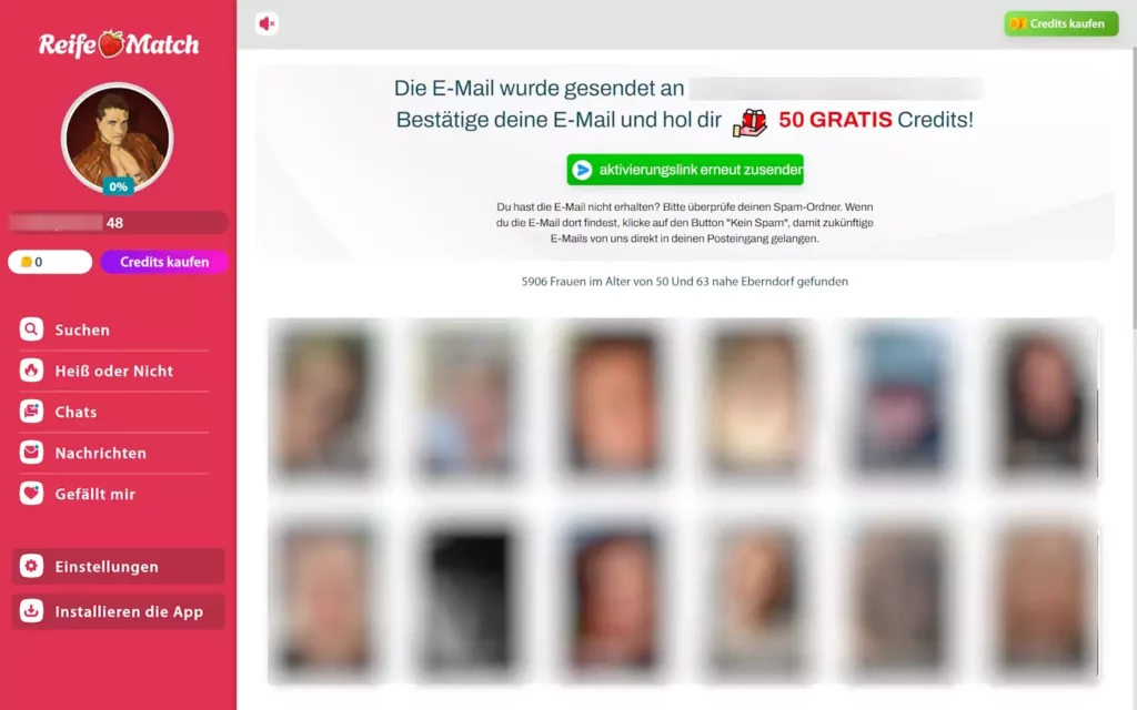 reifematch.com Mitgliederbereich