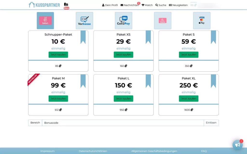 KussPartner.de - Kosten