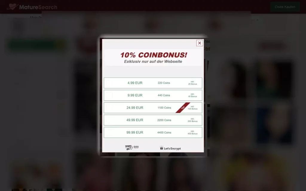 MatureSearch.com - Kosten
