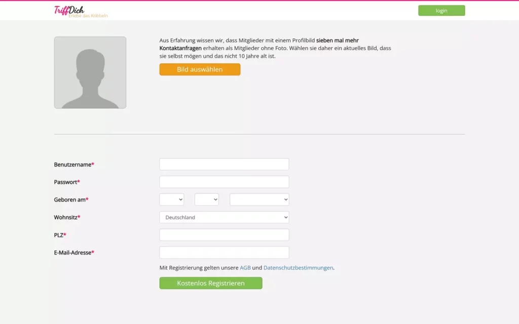 TriffDich.com - Anmeldung