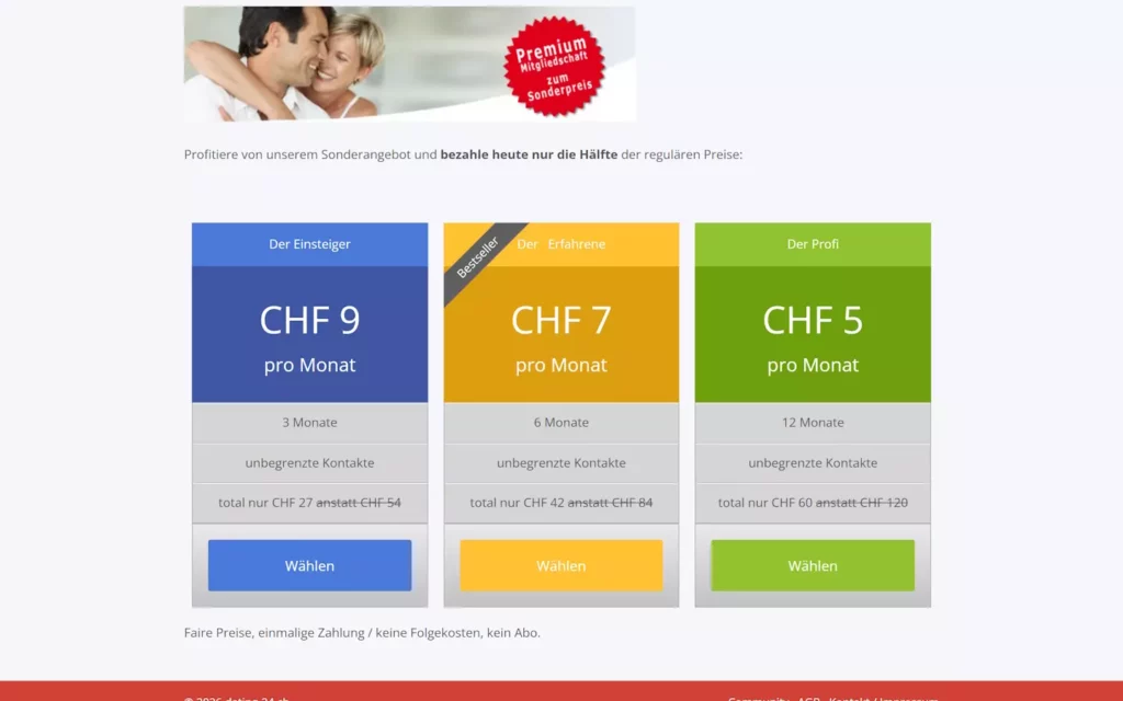 Dating-24.ch Kosten