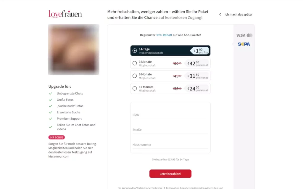 LoveFrauen.com Kosten